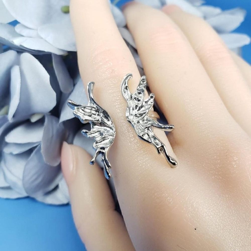 Brand New Silver Top Fashion Butterfly Style Ring